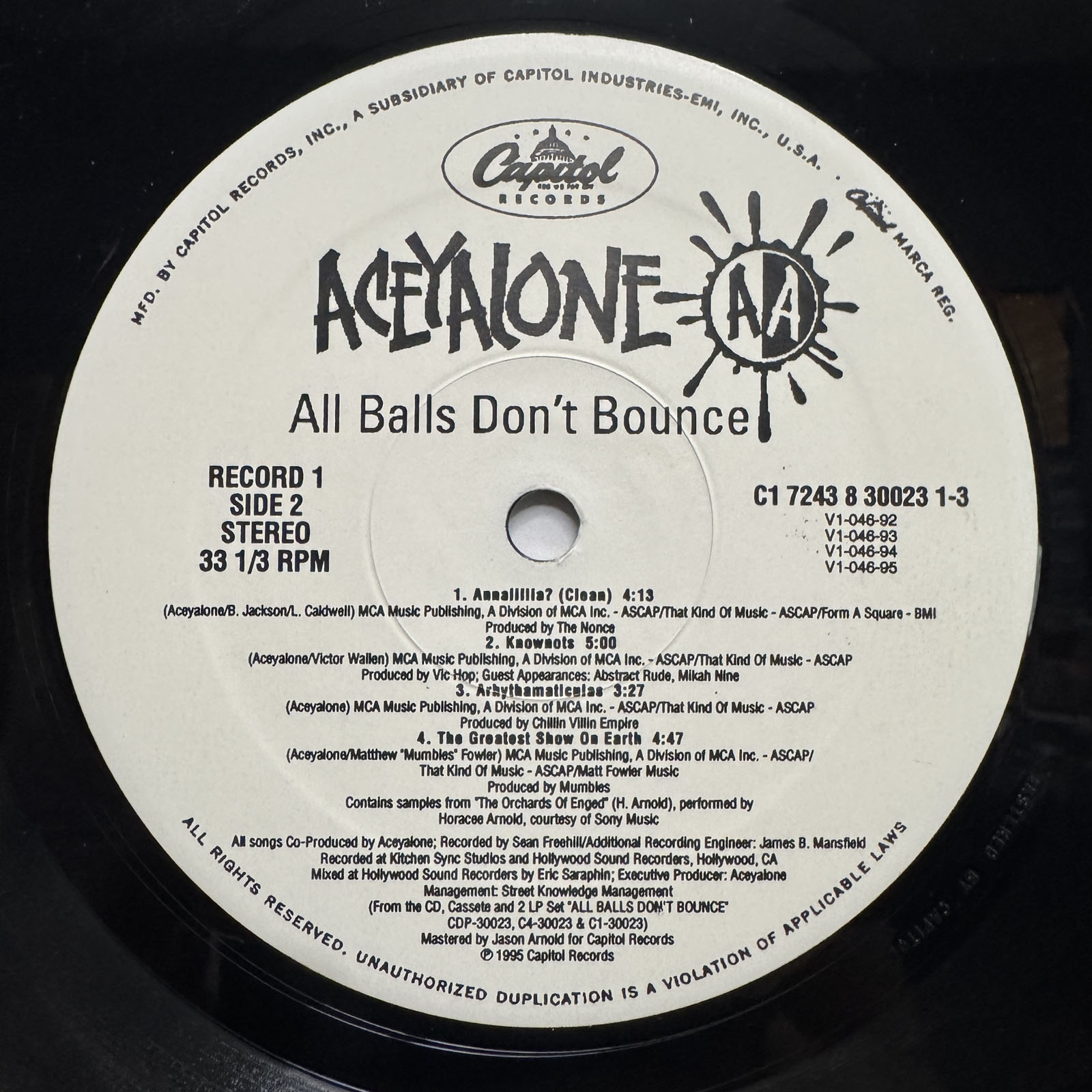 ACEYALONE - ALL BALLS DON'T BOUNCE (VINYL 2LP) 1995!! RARE