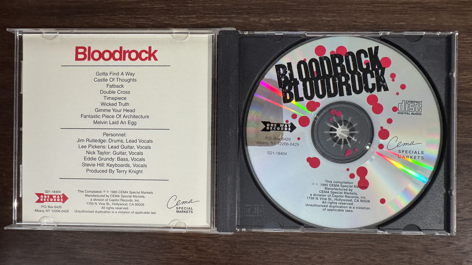 BLOODROCK - SELF-TITLED (CD) 1995!!! RARE!!! ONE WAY RECORDS / S21