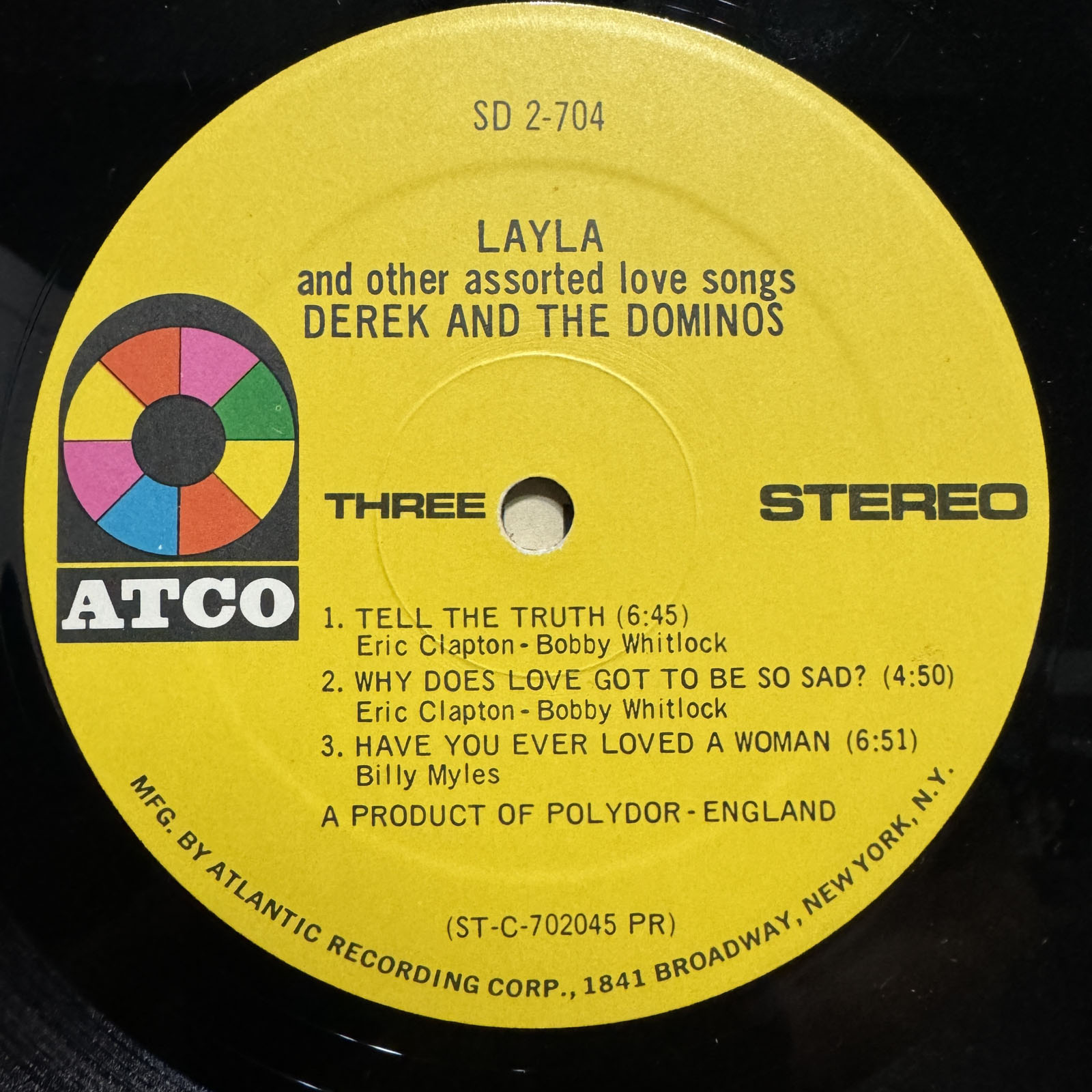 Derek & The Dominos Layla 7インチ レコード DEREK AND THE DOMINOS - LAYLA AND OTHER ASSORTED LOVE SONGS (VINYL