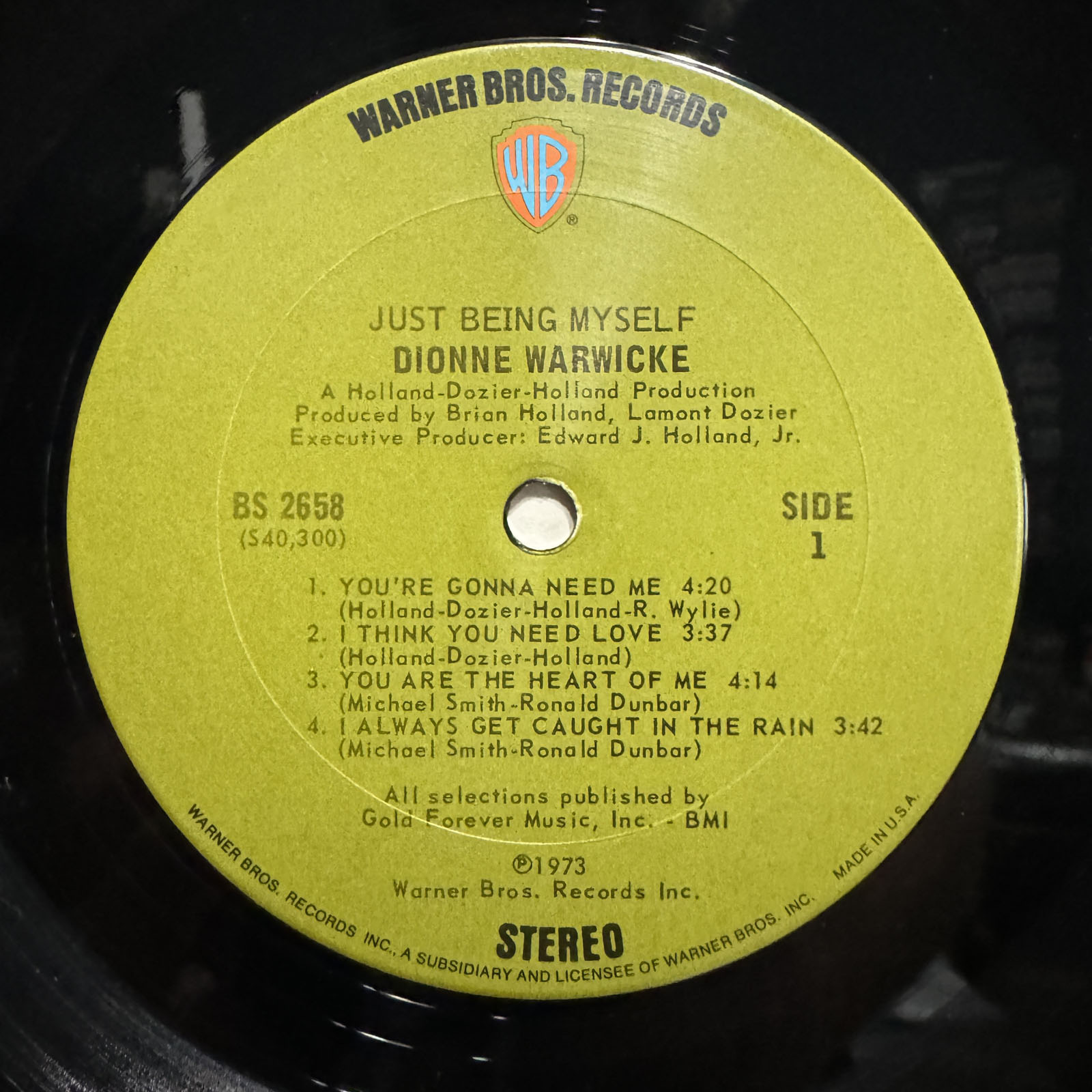 DIONNE WARWICK - JUST BEING MYSELF (VINYL LP) 1973 RARE!! WARNER
