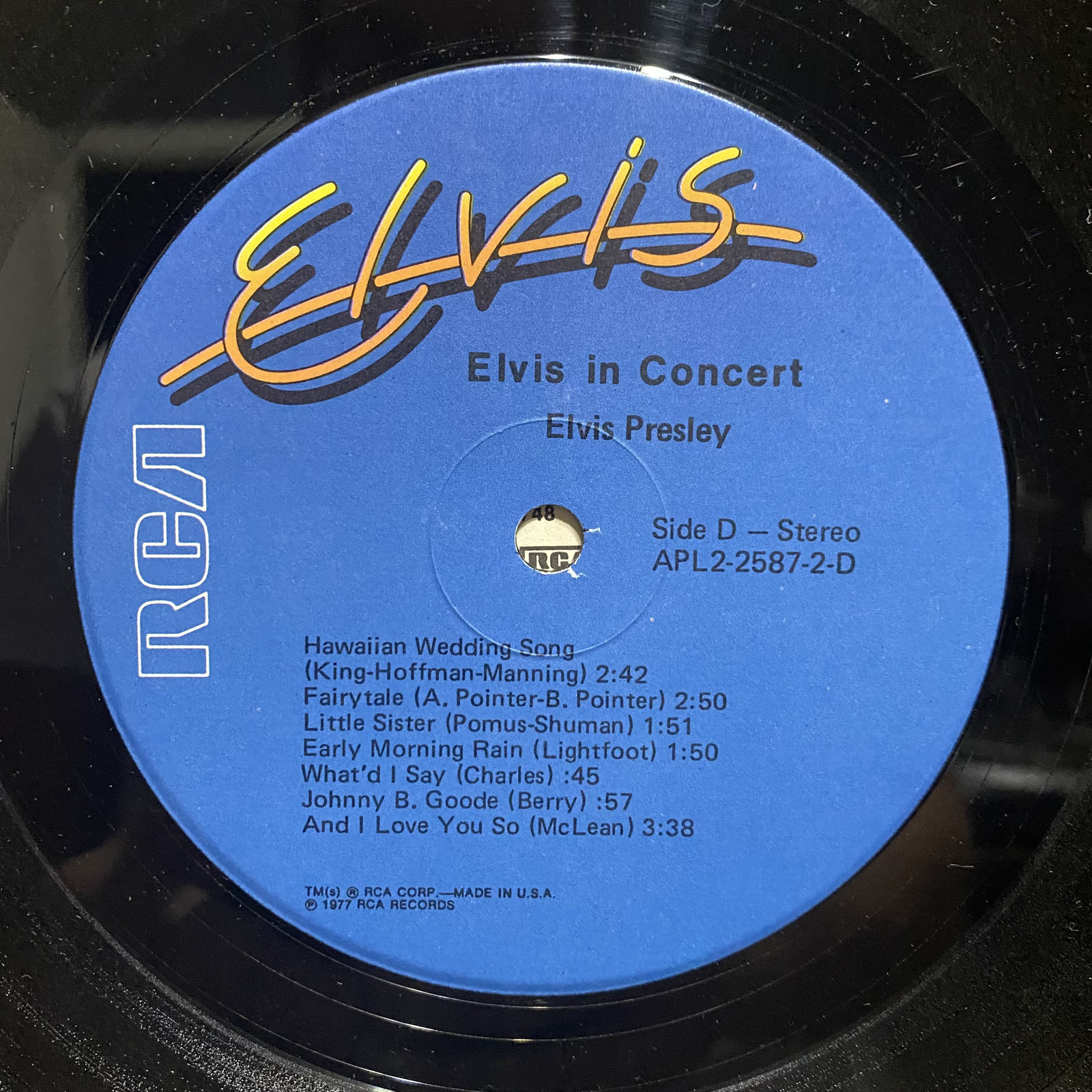 ELVIS PRESLEY - ELVIS IN CONCERT (VINYL 2LP) 1977!!! RARE