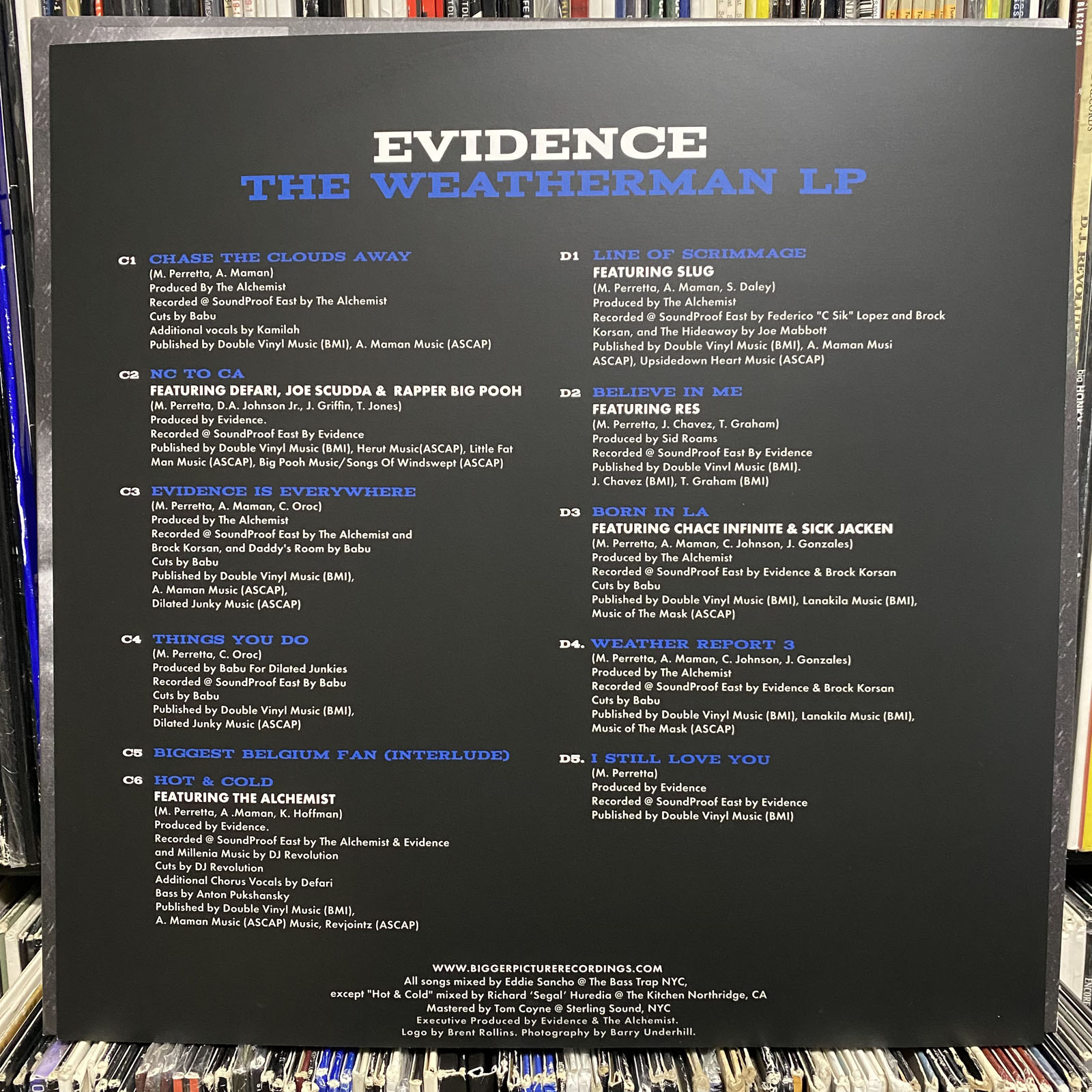 EVIDENCE - THE WEATHERMAN LP (VINYL 2LP) 2007 / 2022!! WHITE VINYL