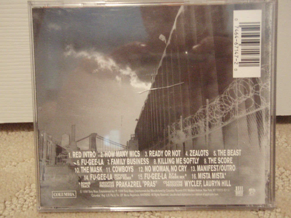 FUGEES - THE SCORE (CD) 1996!!! RARE!!! WYCLEF JEAN + LAURYN HILL