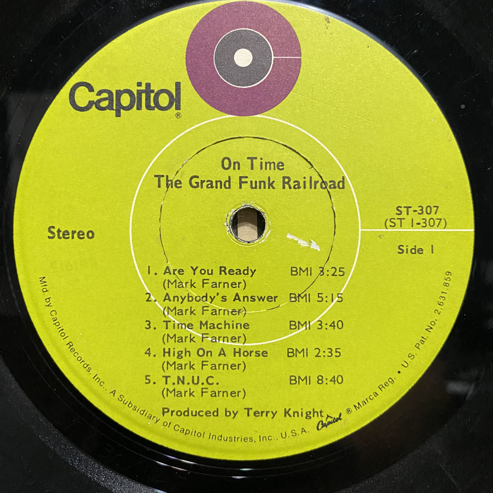 Right On Time G-RAP G-FUNK レコード GRAND FUNK RAILROAD - ON TIME (VINYL LP) 1969!!! RARE!!! CAPITOL