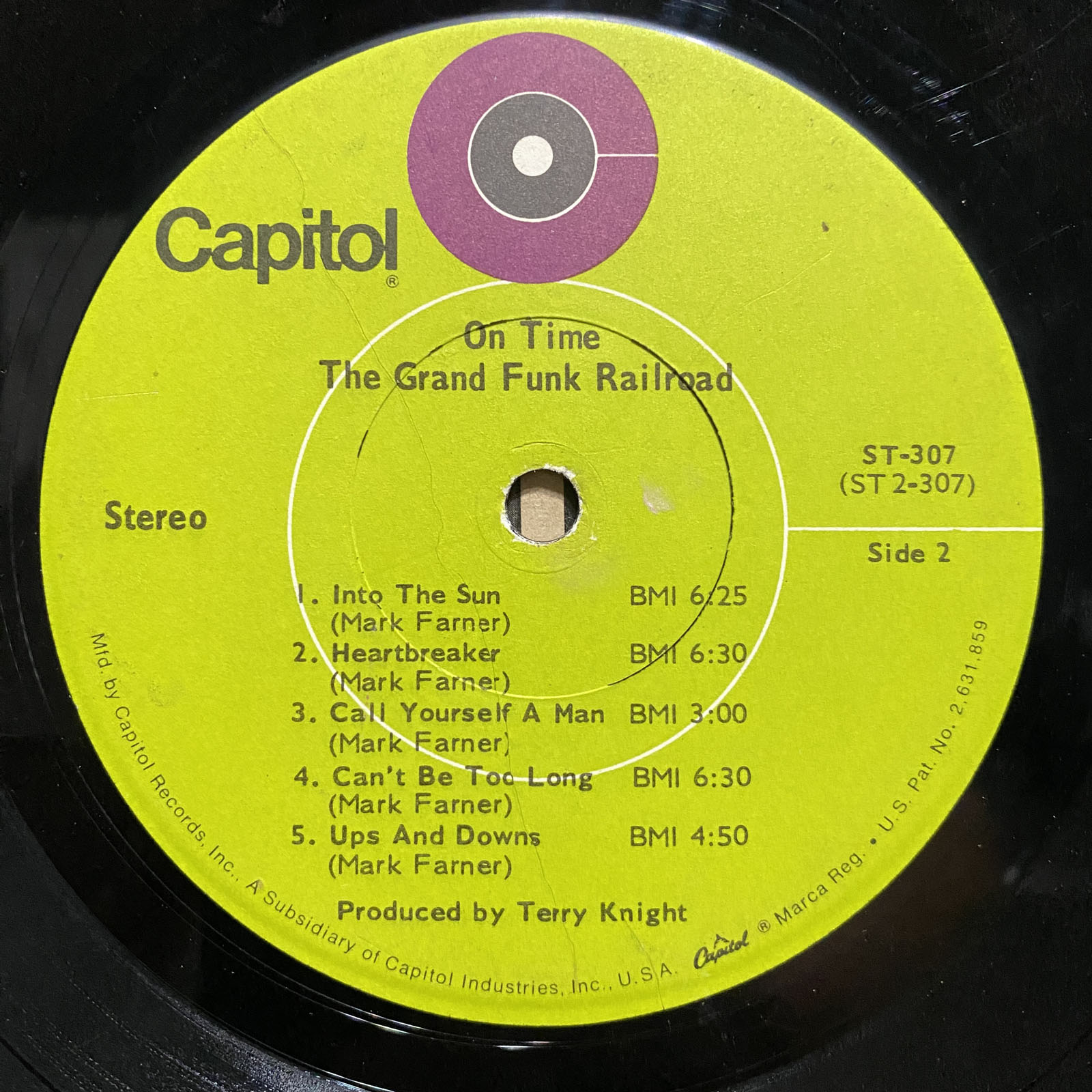 GRAND FUNK RAILROAD - ON TIME (VINYL LP) 1969!!! RARE!!! CAPITOL