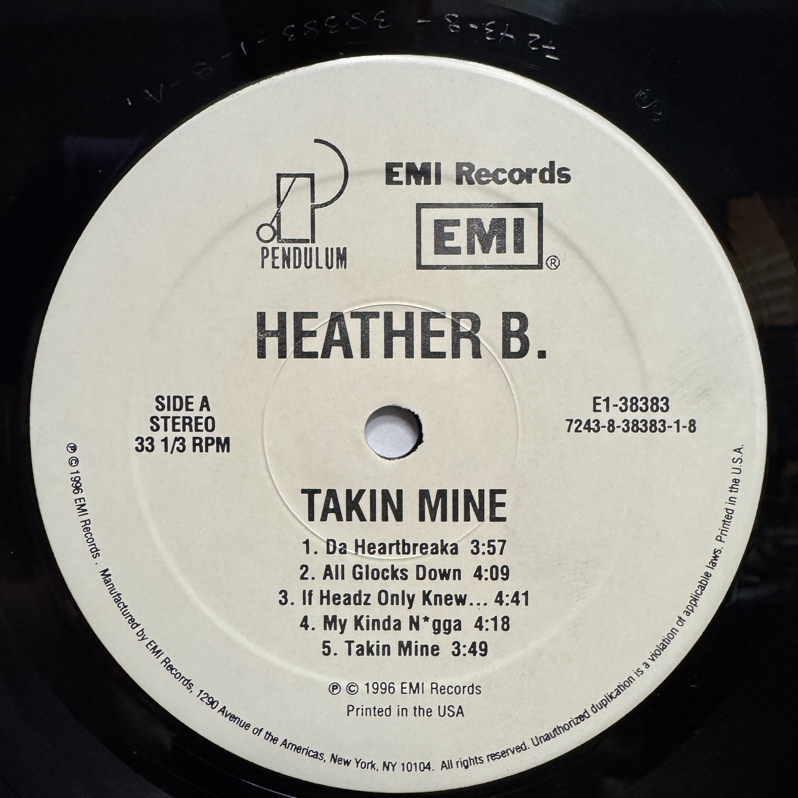 HEATHER B. - TAKIN MINE (VINYL LP) 1996!!! RARE!!! M.O.P. + KENNY