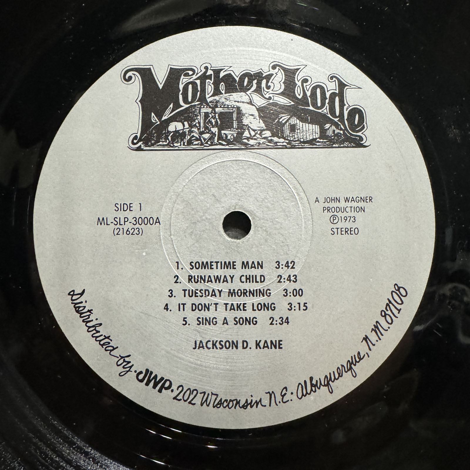 JACKSON D. KANE - SELF-TITLED (VINYL LP) 1973 RARE!! MOTHER LODE