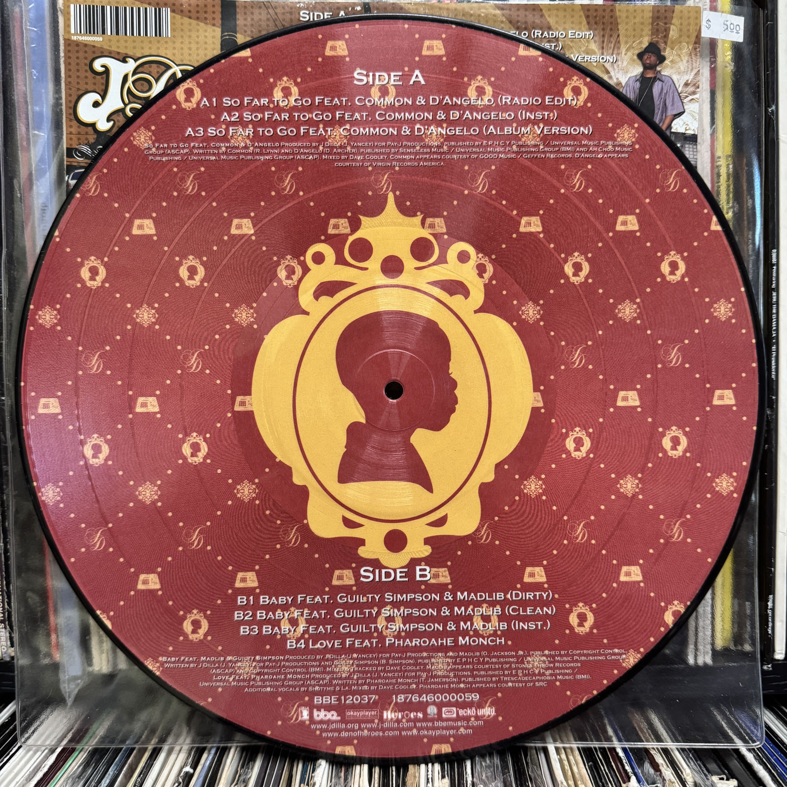 J DILLA - THE SHINING EP (PICTURE VINYL) 2006!!! COMMON + D'ANGELO