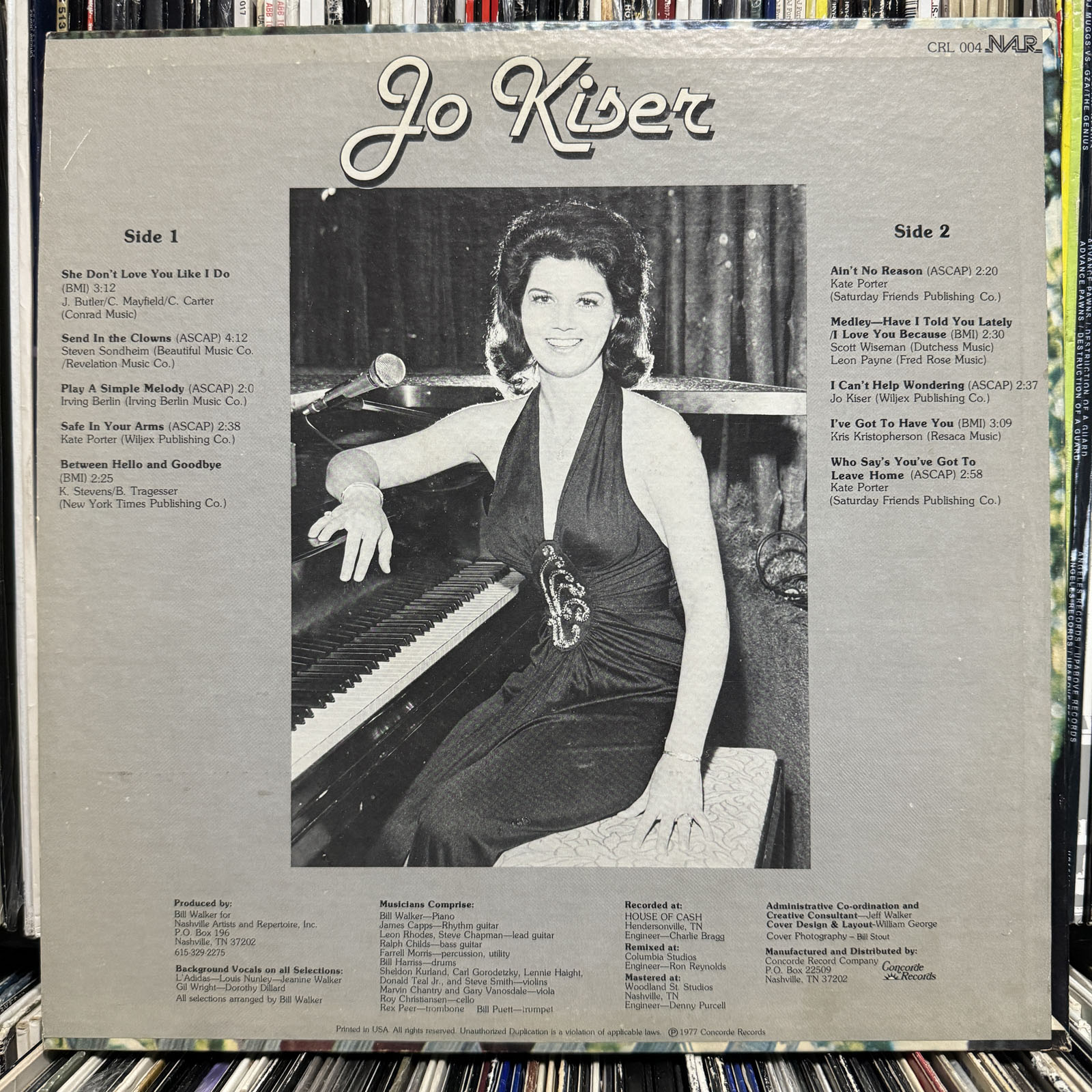 JO KISER - WITH LOVE (VINYL LP) 1977!!! RARE!!! CONCORDE