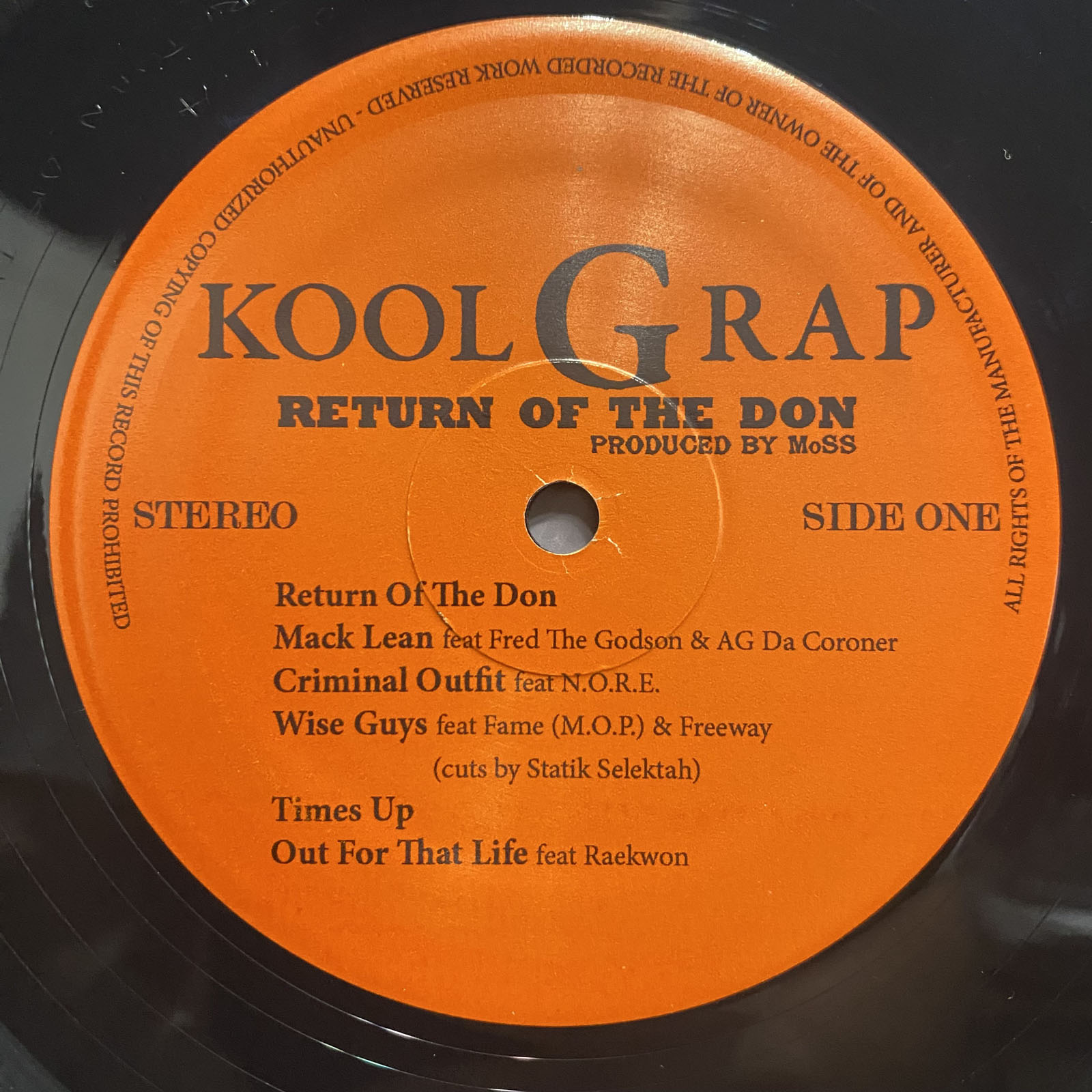 KOOL G RAP - RETURN OF THE DON (VINYL LP) 2017!! RARE