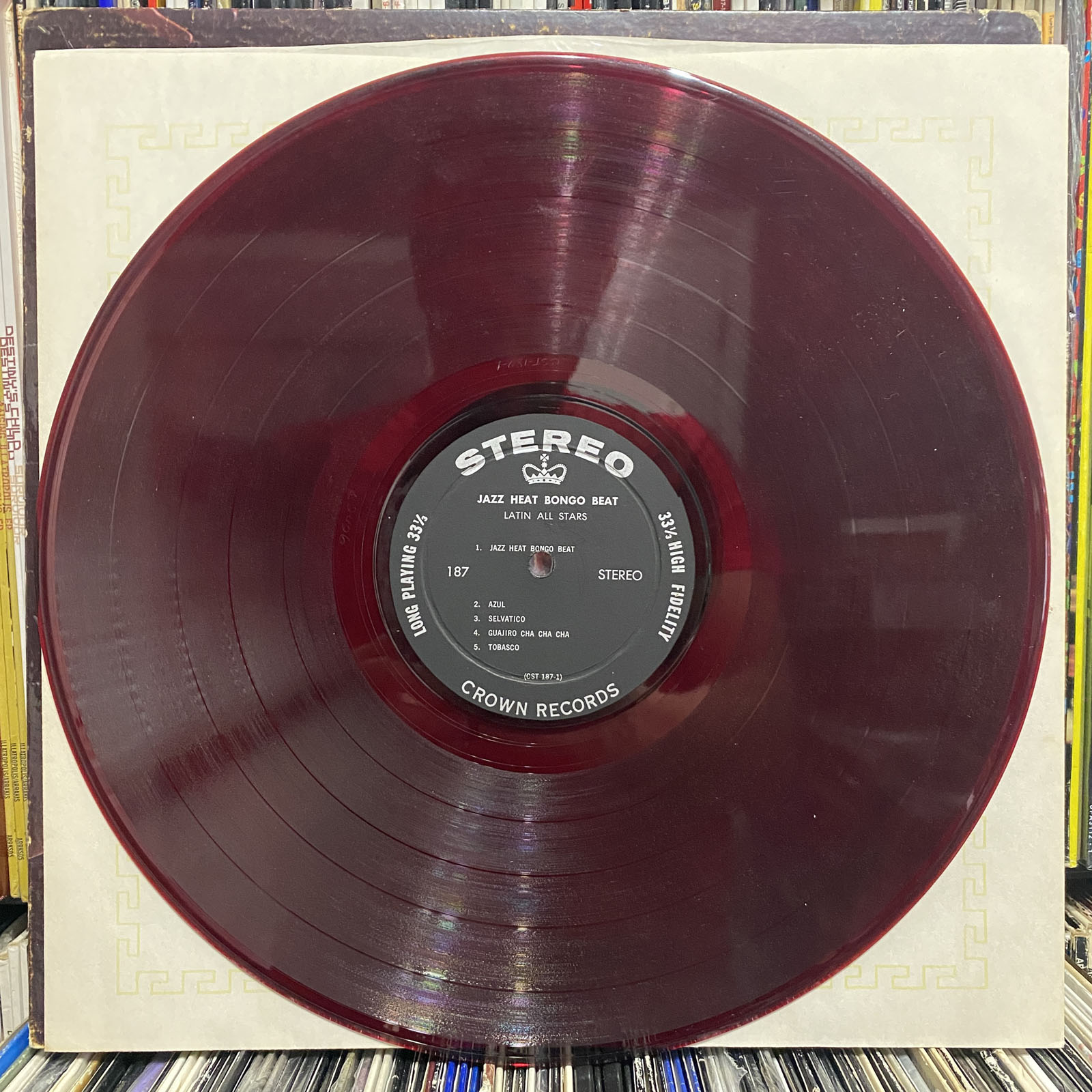 LATIN ALL STARS - JAZZ HEAT BONGO BEAT (RED VINYL LP) 1960!! RARE