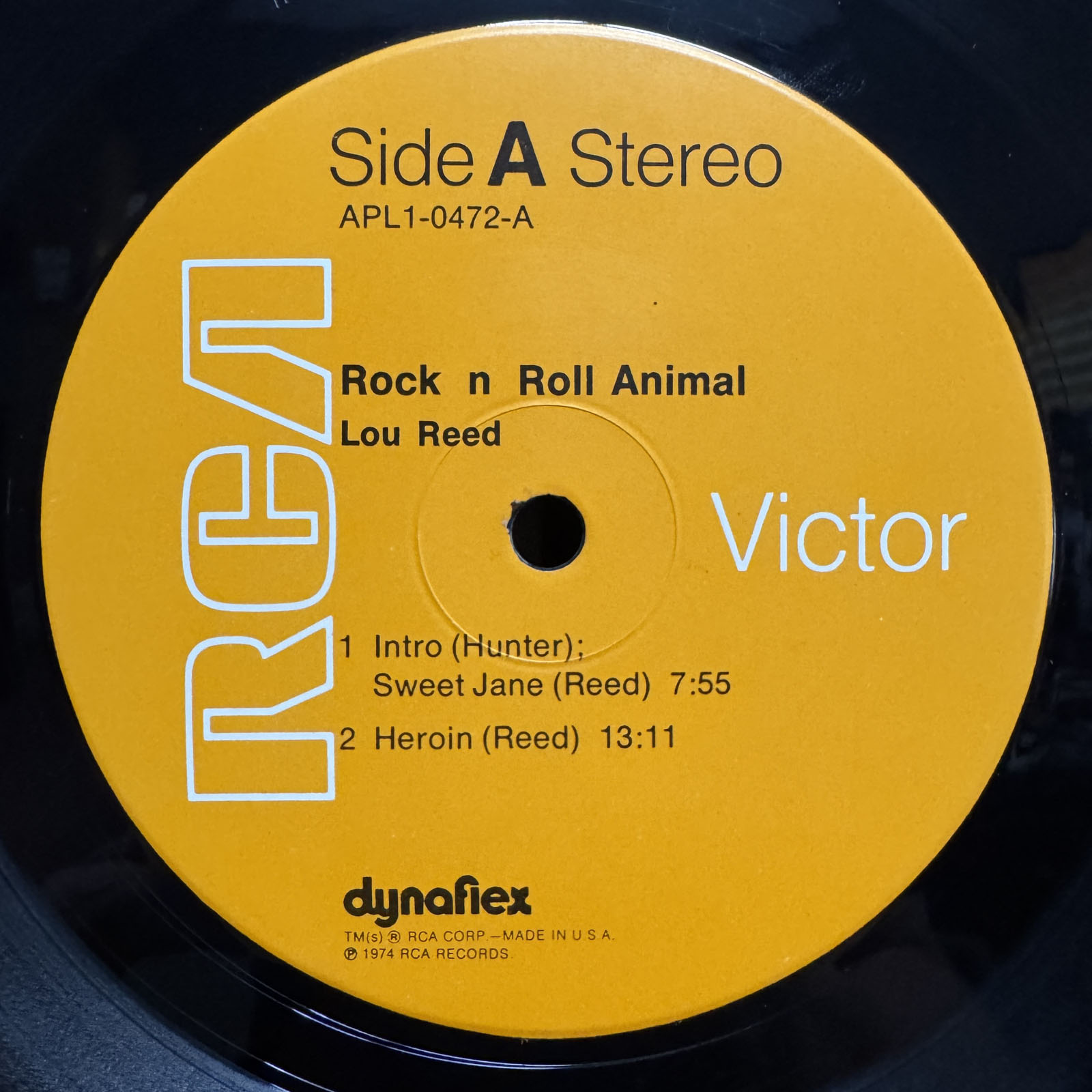LOU REED - ROCK N ROLL ANIMAL (VINYL LP) 1974!! RARE!! RCA RECORDS