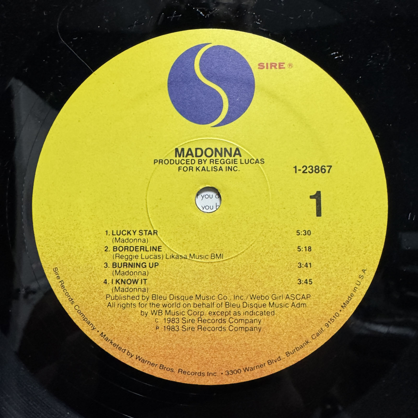 MADONNA - SELF-TITLED (VINYL LP) 1983!!! RARE!!! SIRE / 9 23867-1