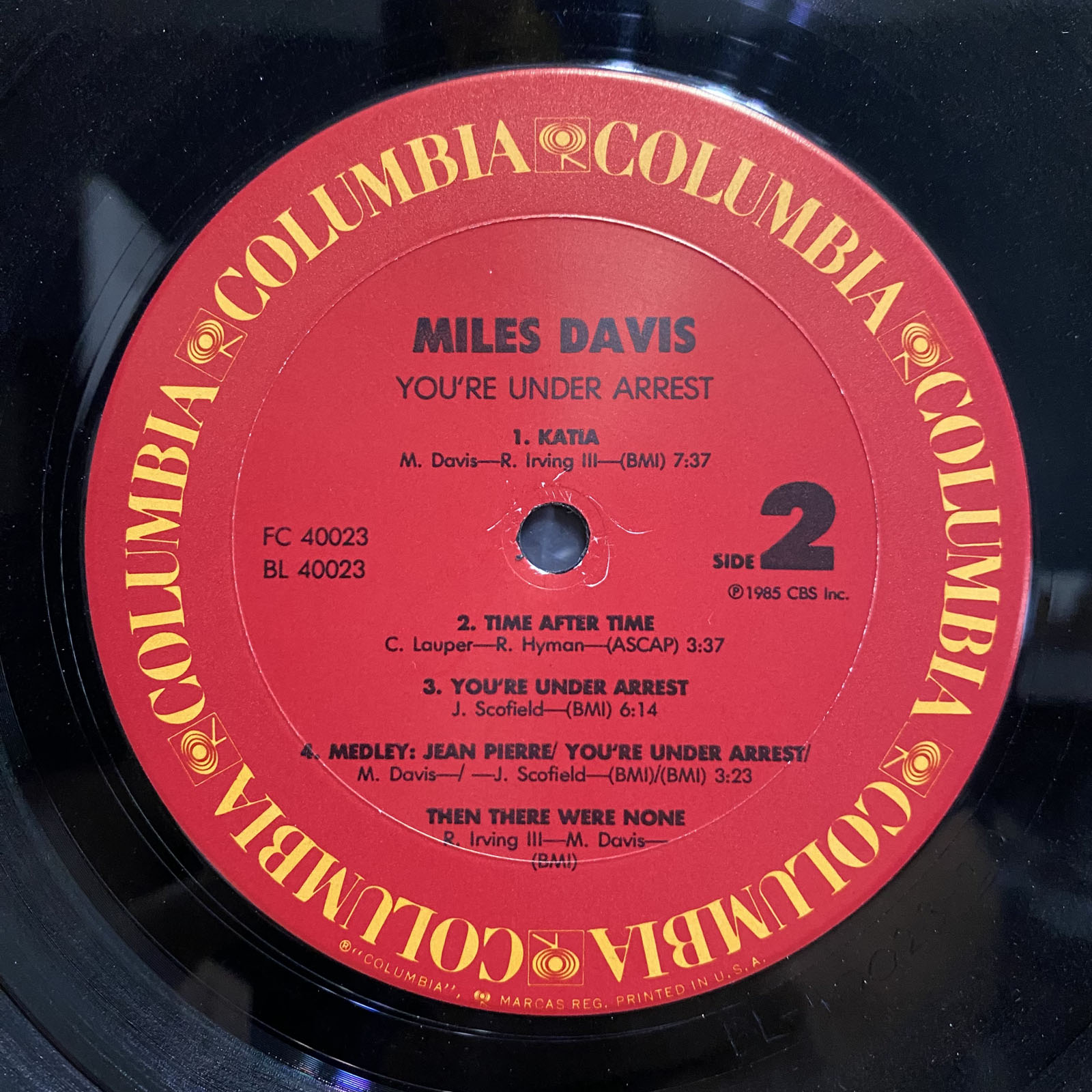 MILES DAVIS - YOU'RE UNDER ARREST (VINYL LP) 1985!! RARE