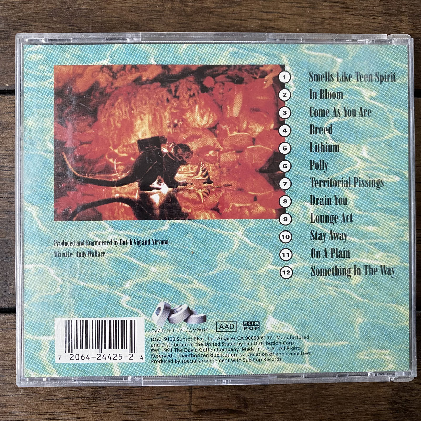 NIRVANA - NEVERMIND (CD) 1991!! RARE!! GEFFEN / SUB POP DGCD-24425