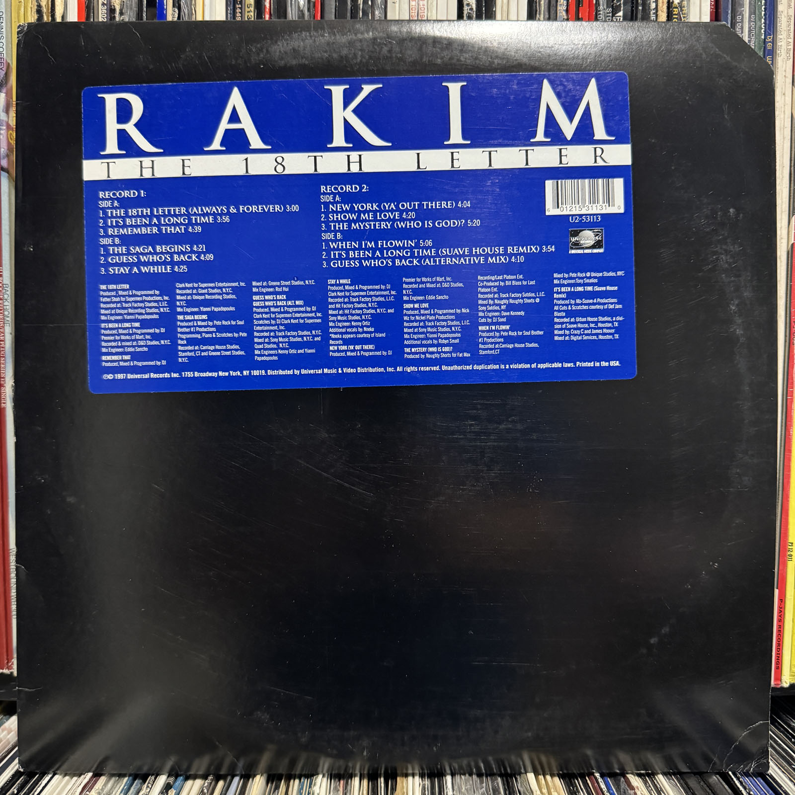 Rakim「The 18th Letter」 USオリジナル盤2LP RAKIM - THE 18TH LETTER (VINYL 2LP) 1997!! RARE!! DJ PREMIER +