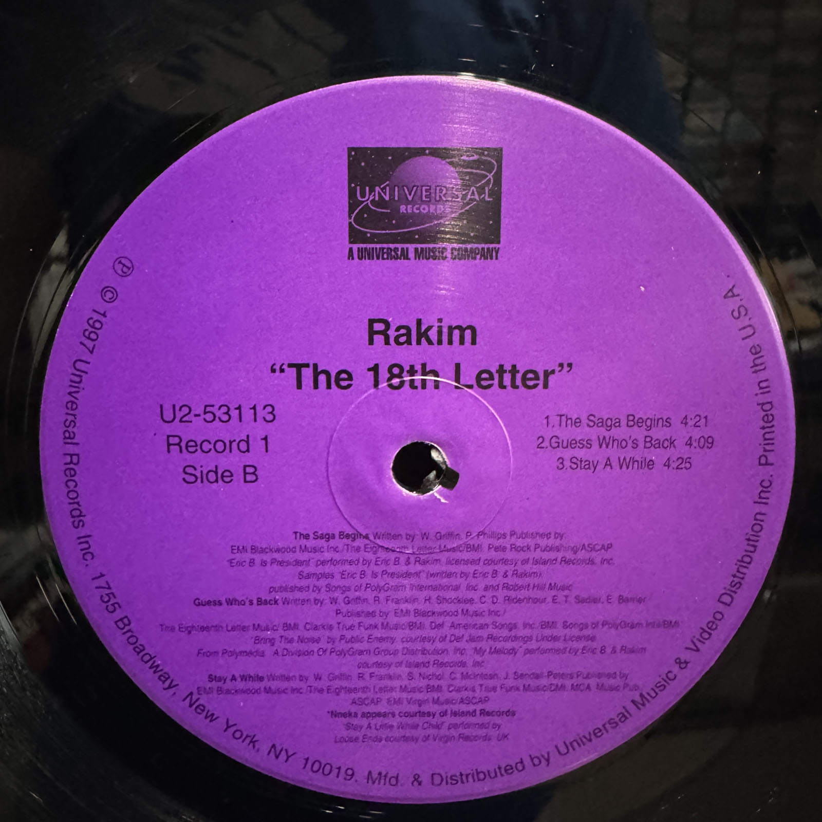 Rakim「The 18th Letter」 USオリジナル盤2LP Rakim - The 18th Letter 2LP 1997 US ORIG DJ Premier Gang Starr