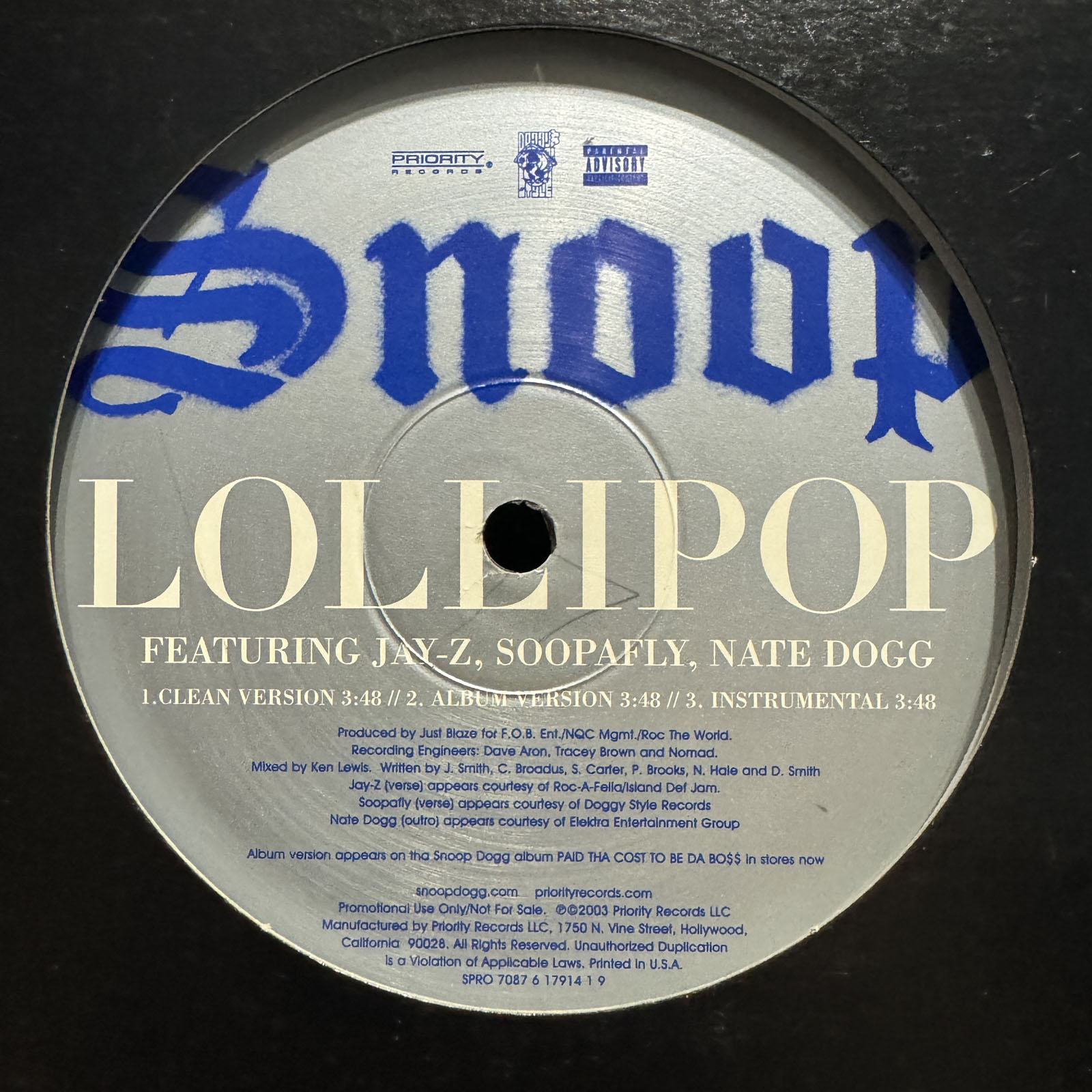 SNOOP DOGG - LOLLIPOP / THE ONE & ONLY (12