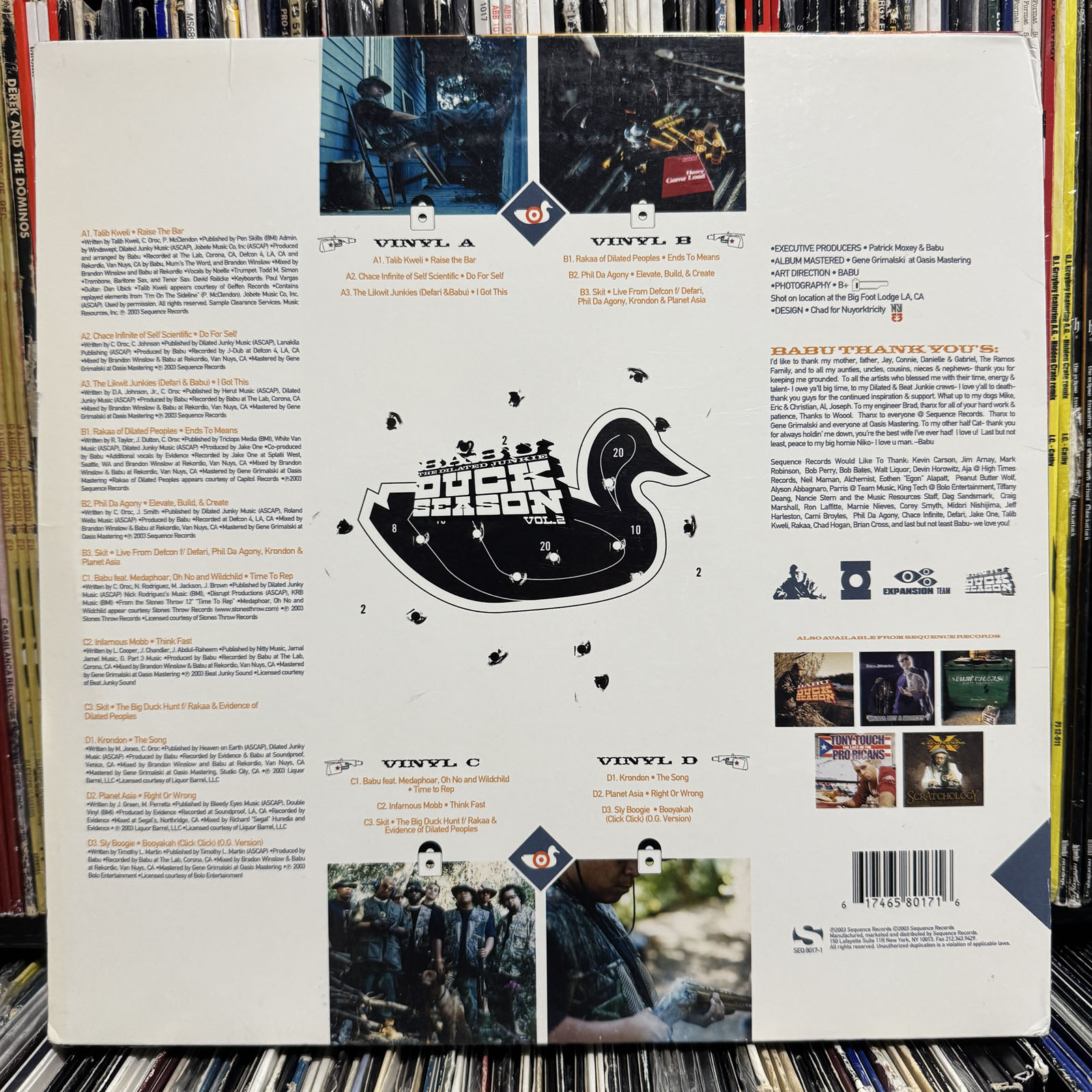 DJ BABU - DUCK SEASON VOL 2 (VINYL 2LP) 2003 RARE!!! DILATED