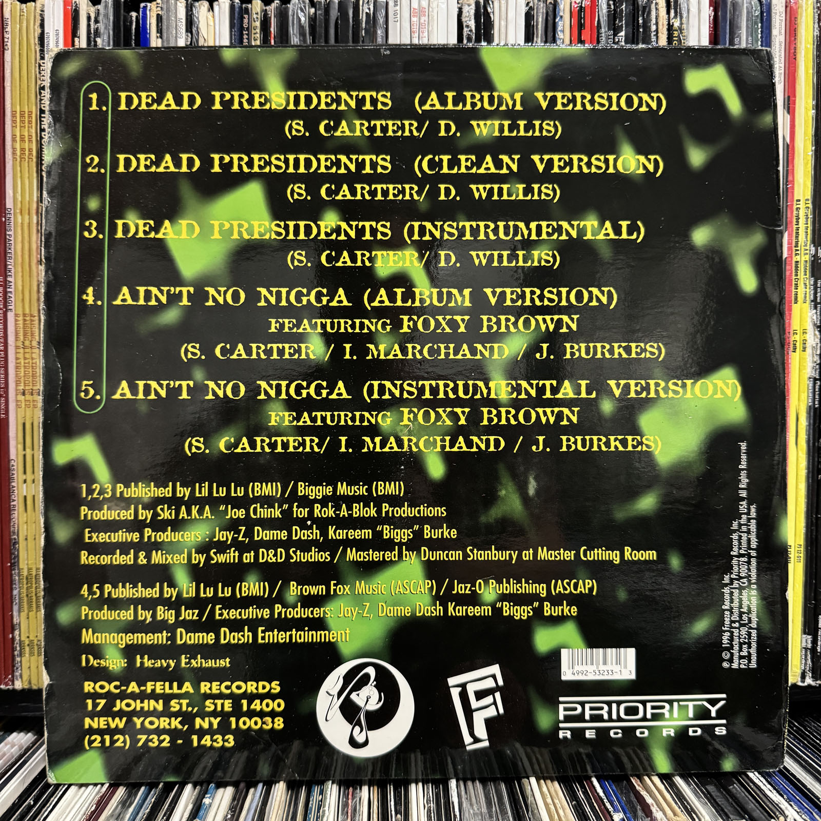 ②n JAY-Z - DEAD PRESIDENTS / AIN'T NO N*GGA (12
