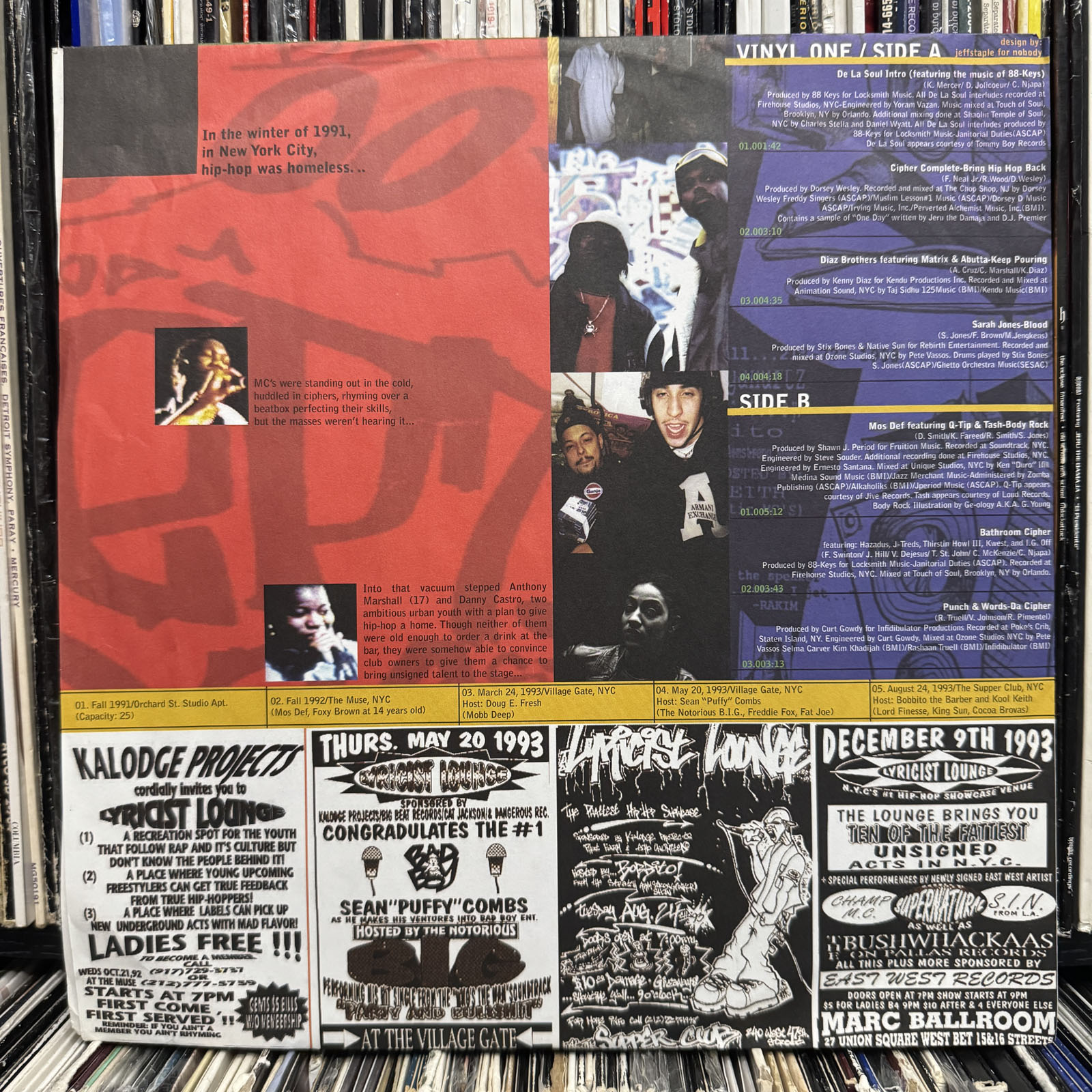 LYRICIST LOUNGE VOLUME ONE (VINYL 4LP) 1998!!! MOS DEF + O.C. +