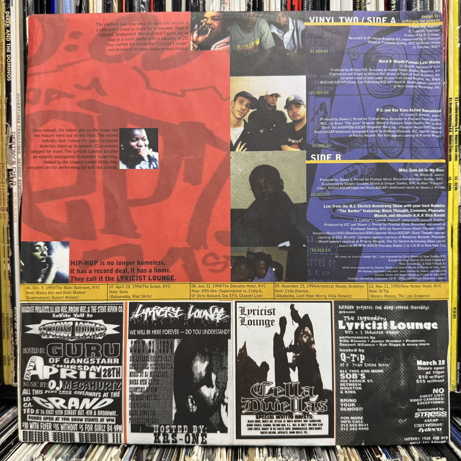 LYRICIST LOUNGE VOLUME ONE (VINYL 4LP) 1998!!! MOS DEF + O.C. +