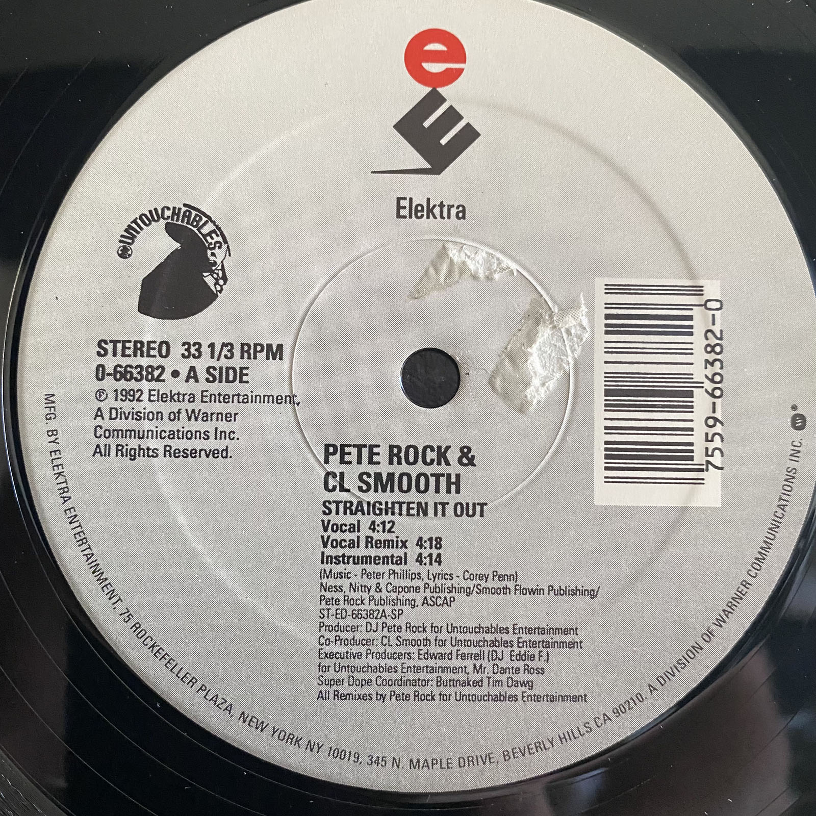 PETE ROCK & C.L. SMOOTH - STRAIGHTEN IT OUT / T.R.O.Y. (REMIX) (12