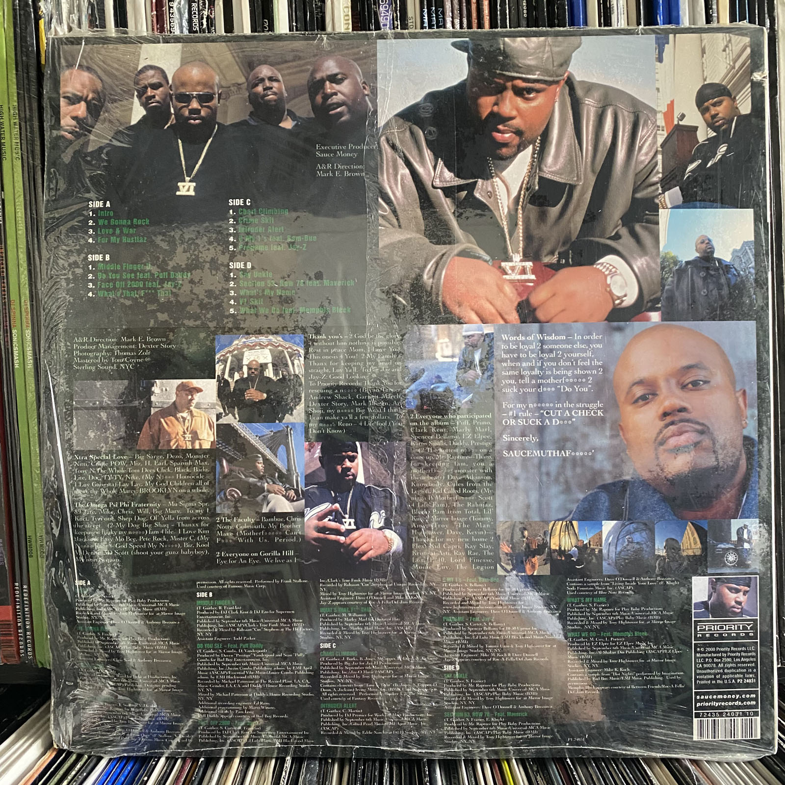 SAUCE MONEY - MIDDLE FINGER U (VINYL 2LP) 2000!! RARE!! JAY-Z + DJ