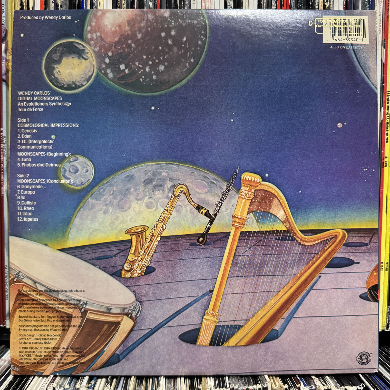 WENDY CARLOS - DIGITAL MOONSCAPES (VINYL LP) 1984 RARE CBS 