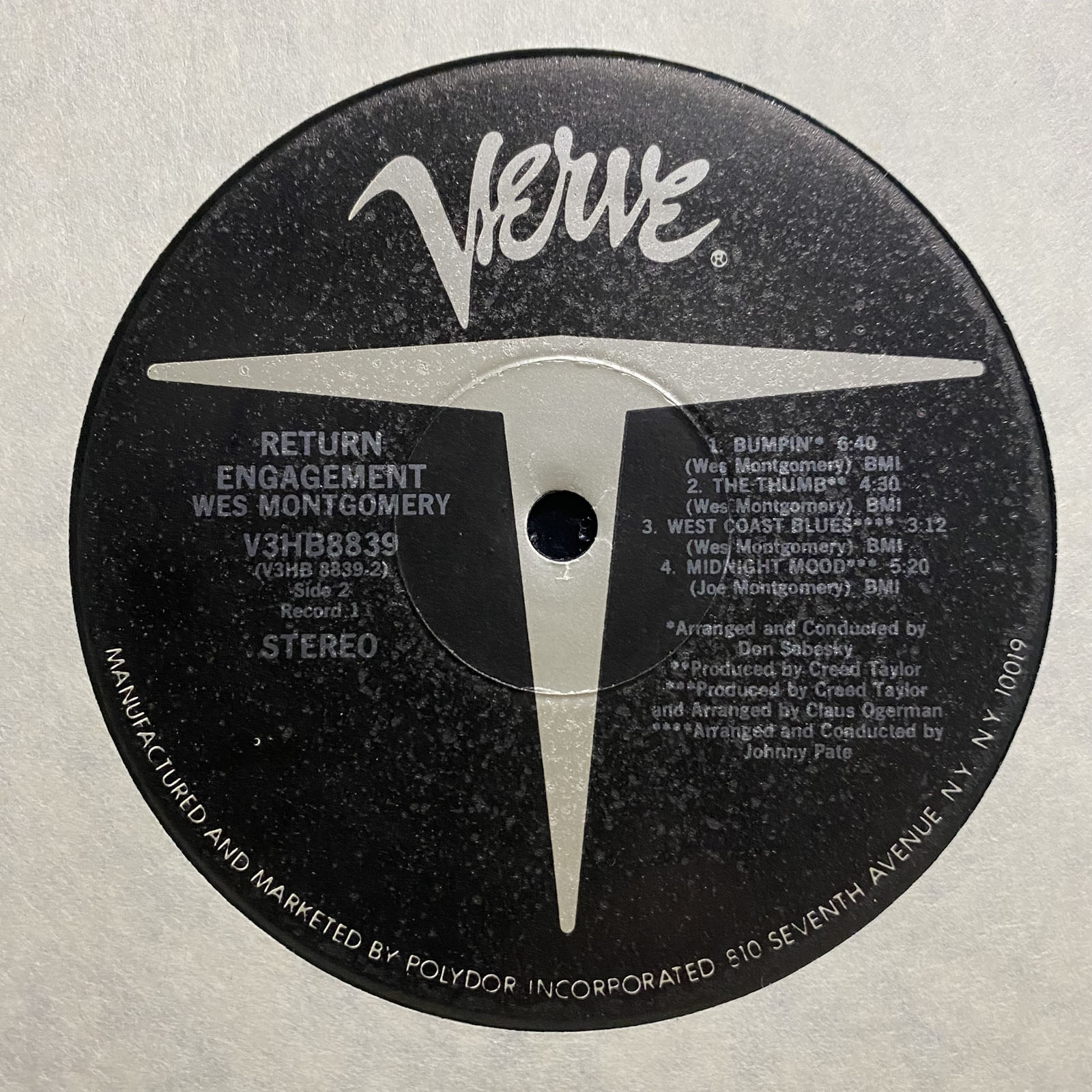 WES MONTGOMERY - RETURN ENGAGEMENT (VINYL 2LP) 1974!! RARE!! VERVE